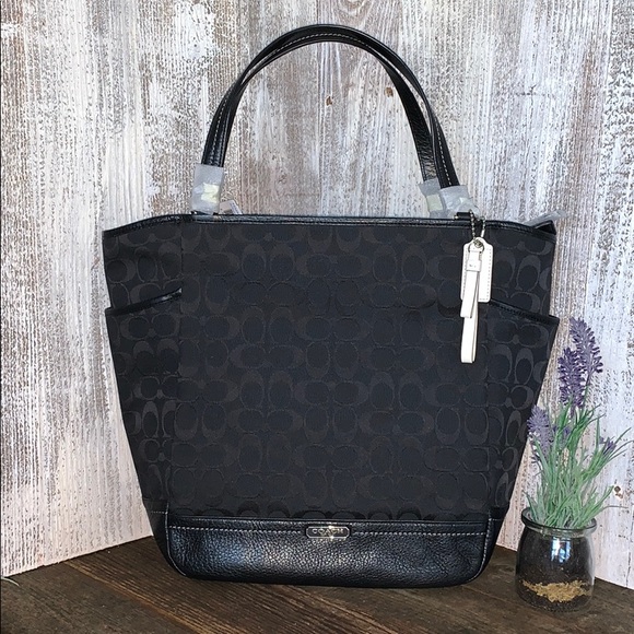 Coach Handbags - Coach Signature Large Black Handbag Bag